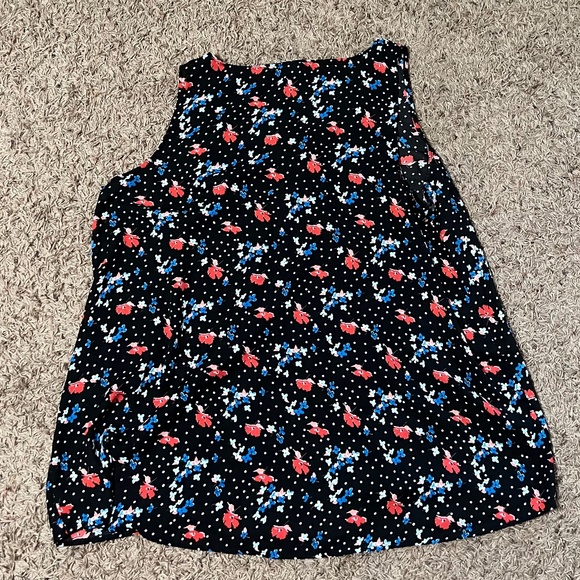 Torrid Blouse Black Red Blue Floral Polka Dot Lace front Chiffon Plus Size - Picture 3 of 5